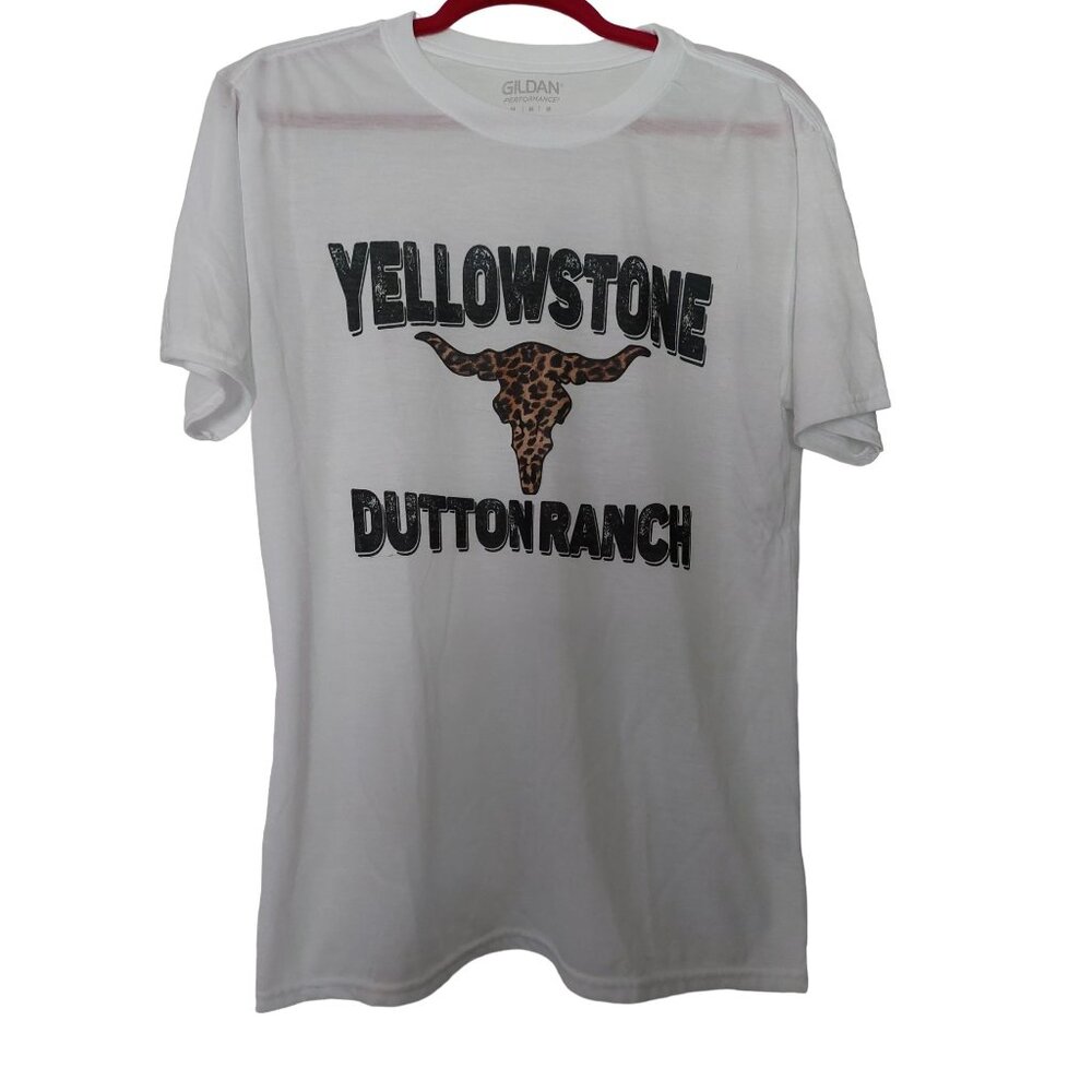 Yellowstone Dutton Ranch Graphic T-Shirt M White Cotton Polyester Blend